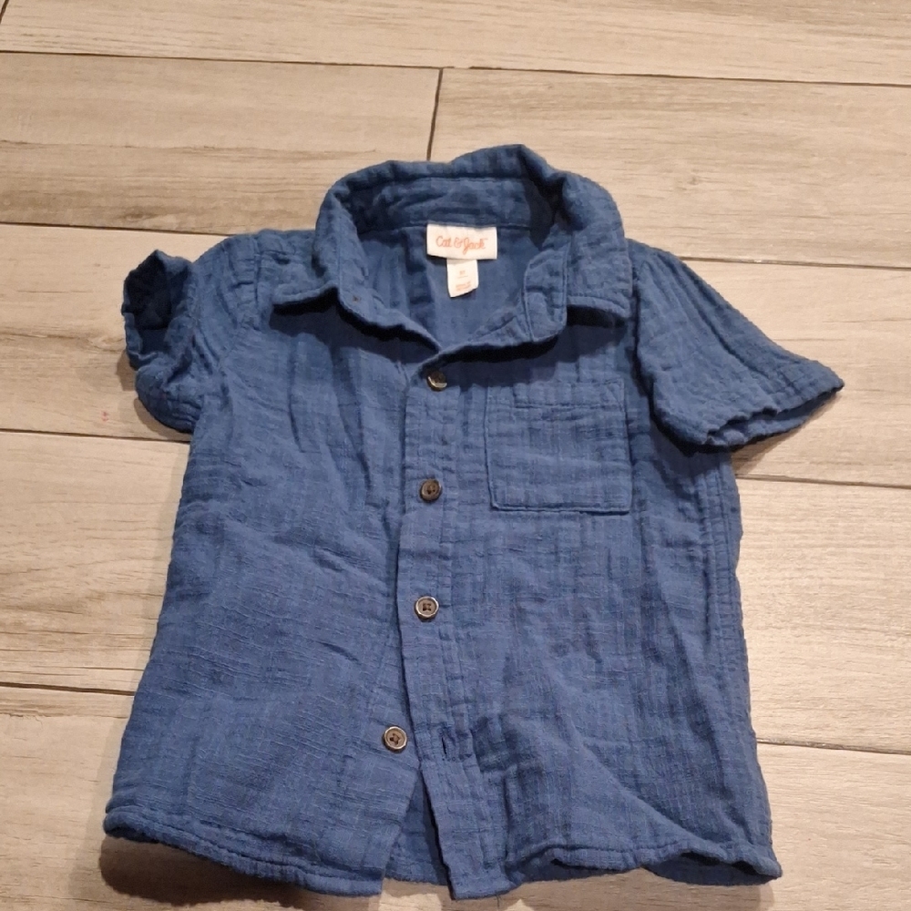 🦔 Cat & Jack Blue Button Down Shirt Casual🍍